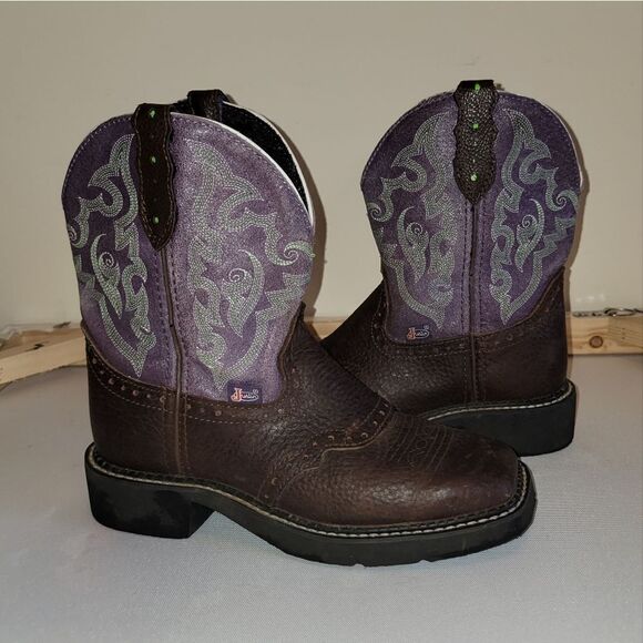 Justin L9612 Ladies Gypsy Western Boot with Copper Kettle Cowhide Foot Size 5.5 - Picture 1 of 12